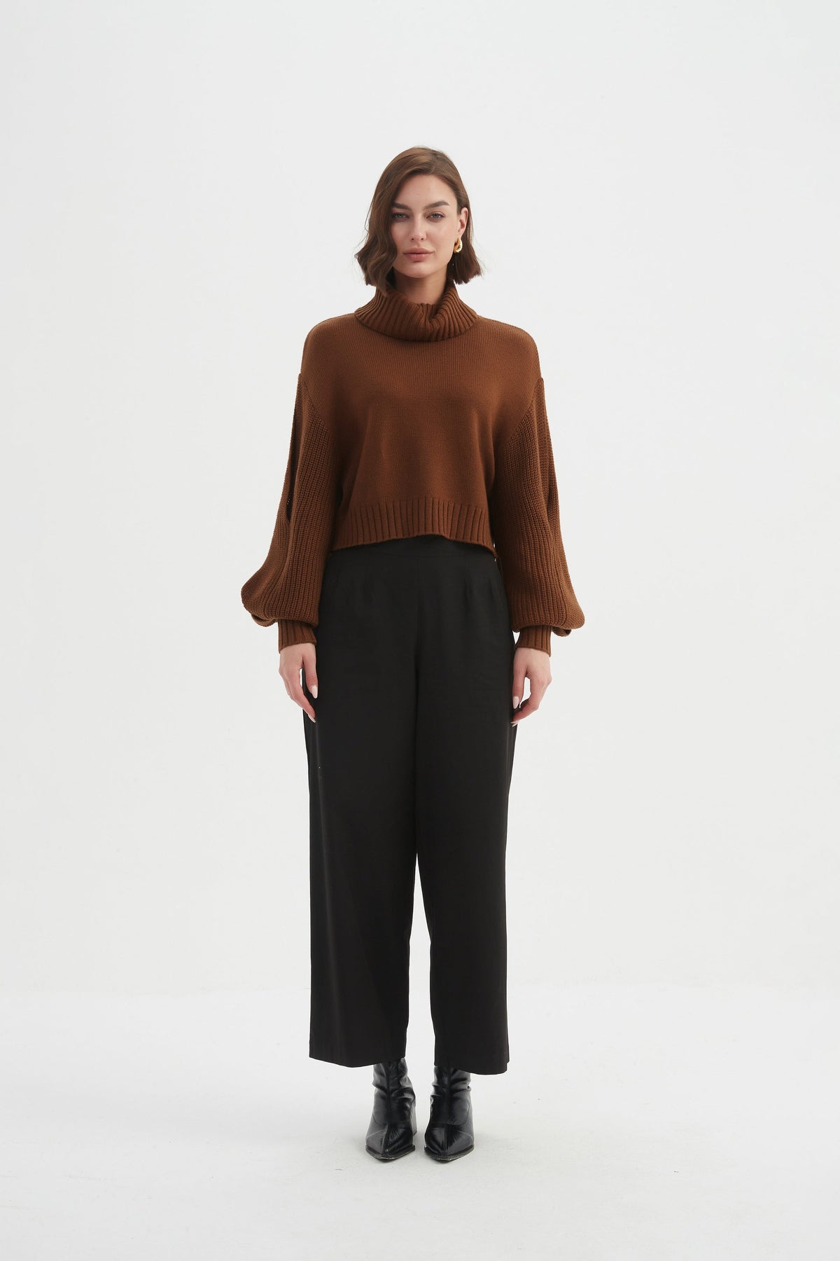 Tirelli Balloon Sleeve Knit - Chestnut - Last One - Large