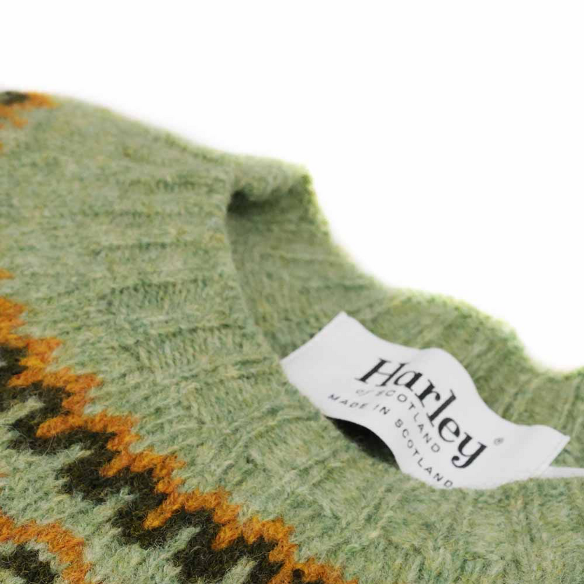 Harley of Scotland - Pretty Fairisle Jumper - Sage
