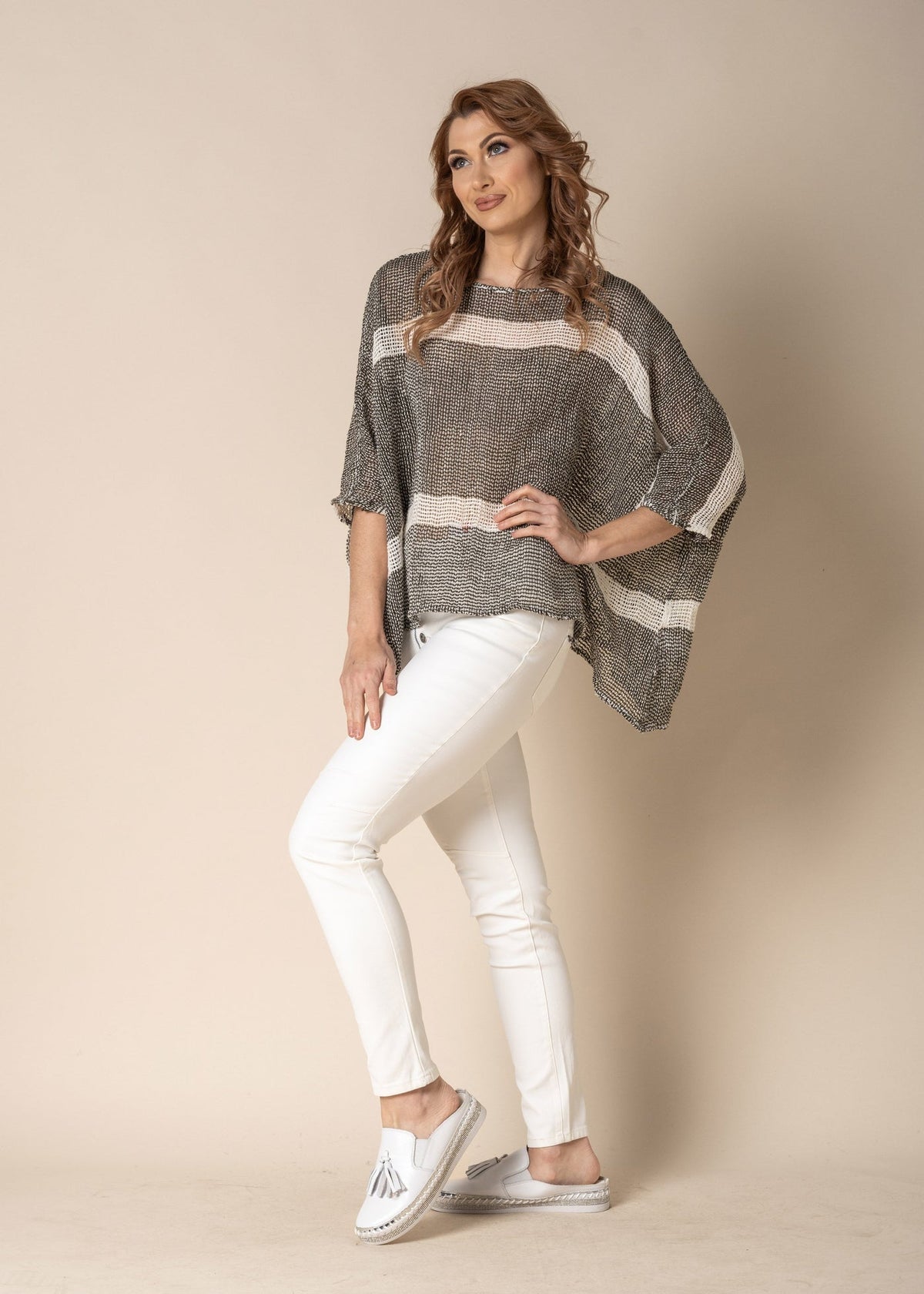 Imagine Fashion - ‘Aleena’ Linen Top - Khaki