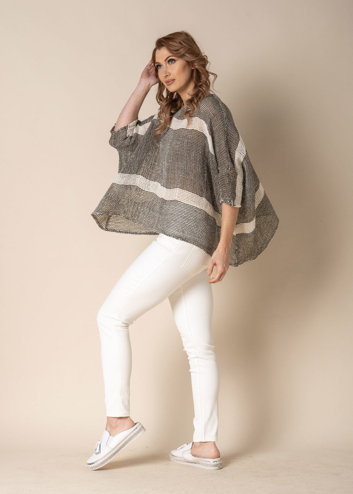 Imagine Fashion - ‘Aleena’ Linen Top - Khaki