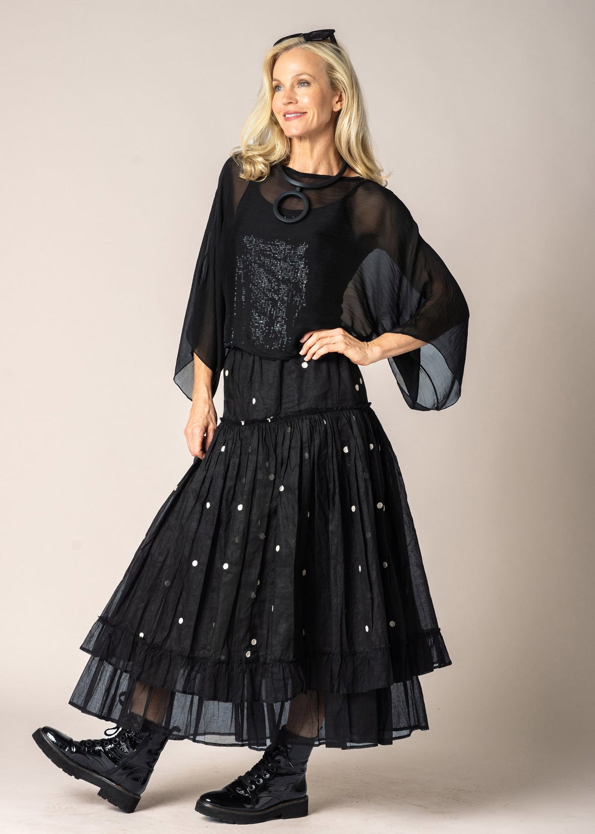 Imagine Fashion - ‘Elowen’ Special Organza Skirt - Onyx Spot