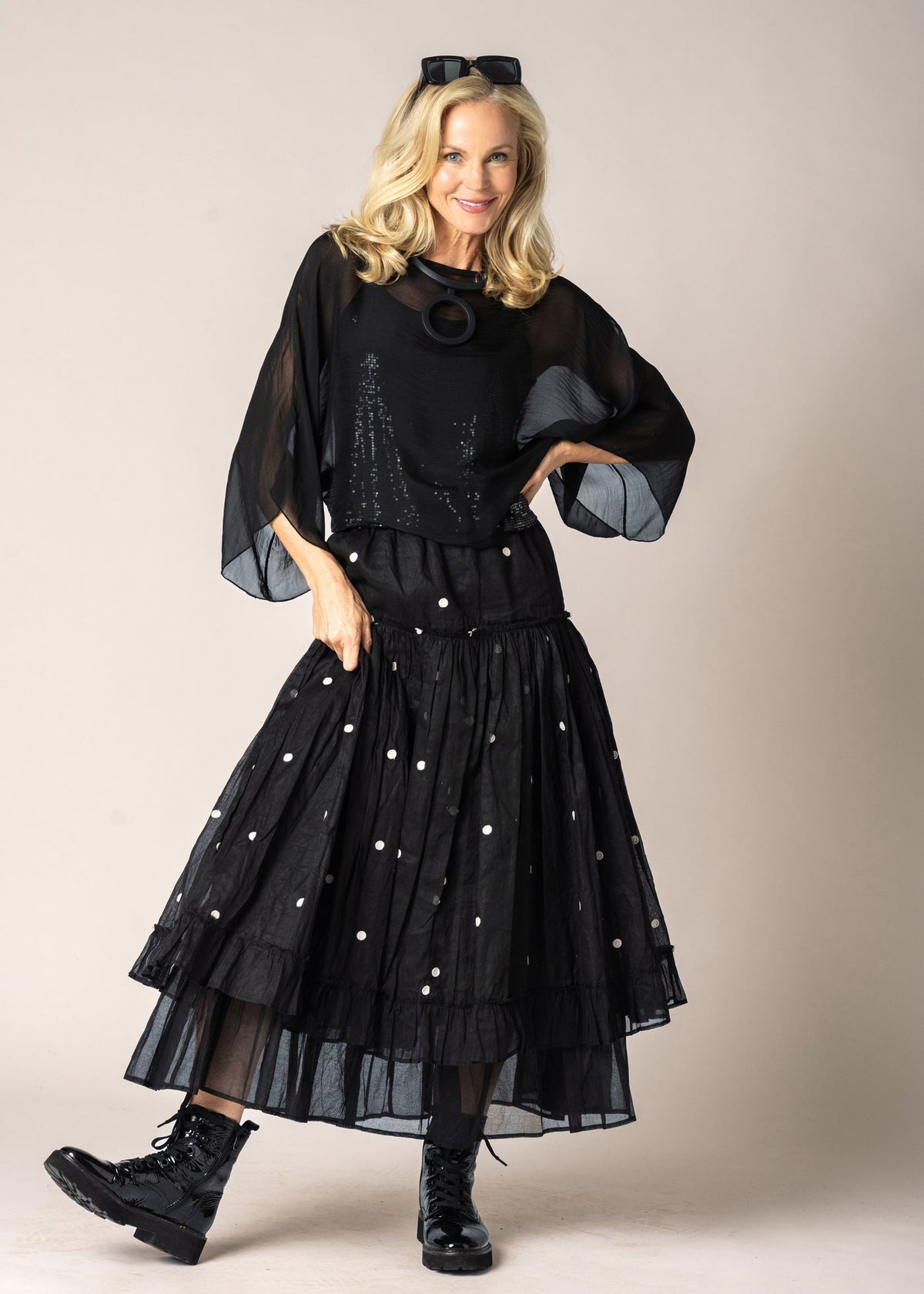Imagine Fashion - ‘Elowen’ Special Organza Skirt - Onyx Spot
