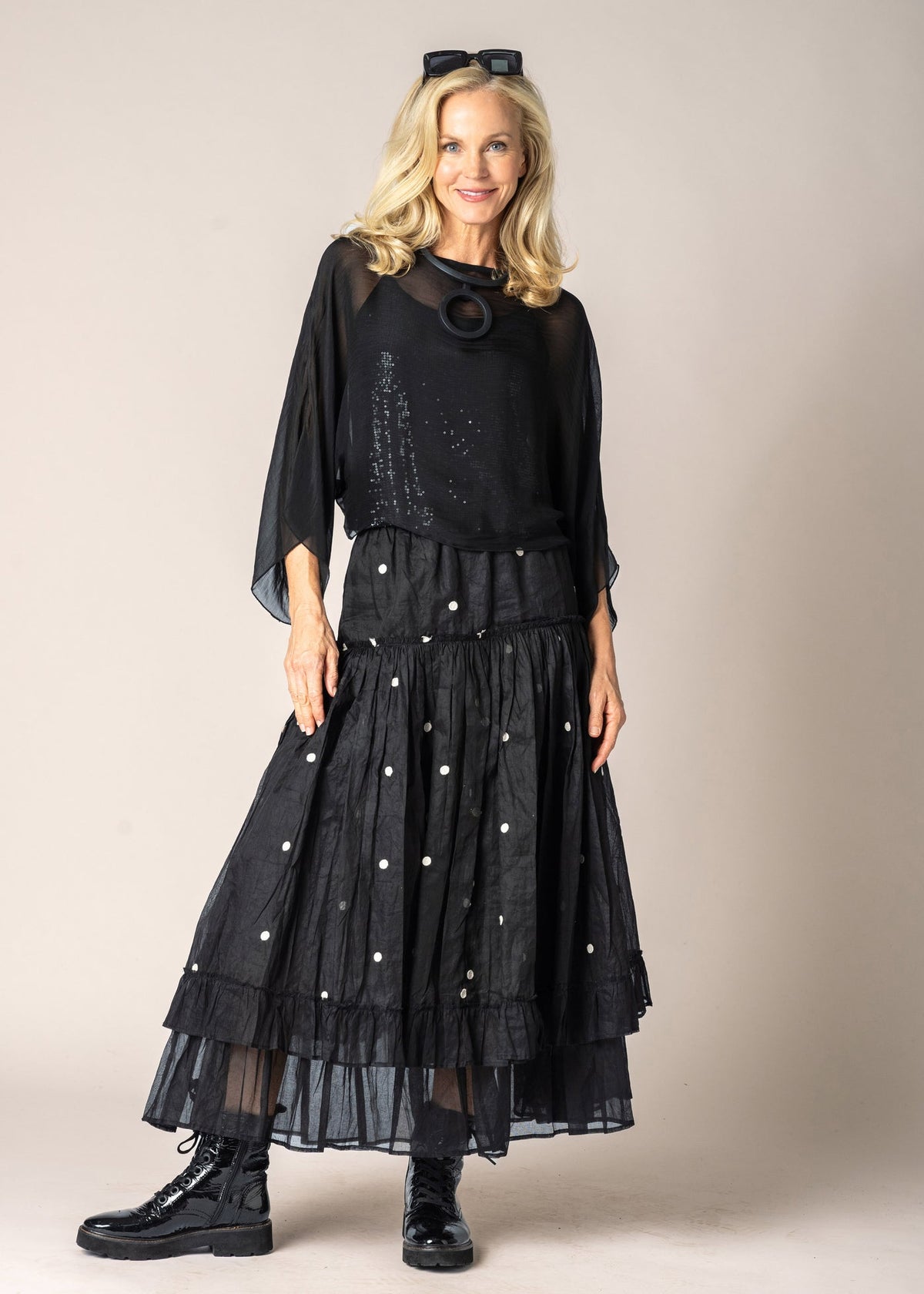 Imagine Fashion - ‘Elowen’ Special Organza Skirt - Onyx Spot
