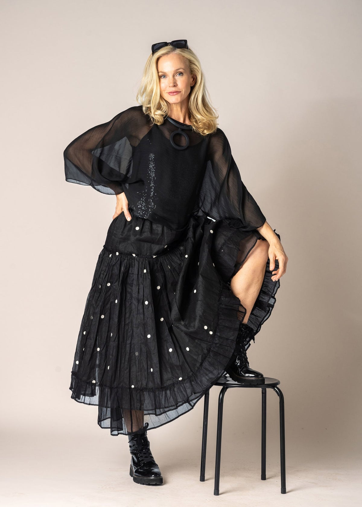 Imagine Fashion - ‘Elowen’ Special Organza Skirt - Onyx Spot