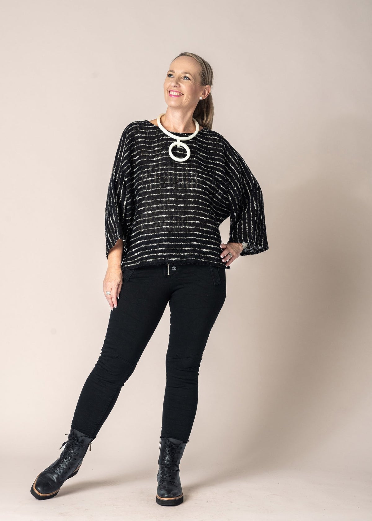 Imagine Fashion - ‘Naida’ Linen Top - Onyx - LAST ONE - Size S