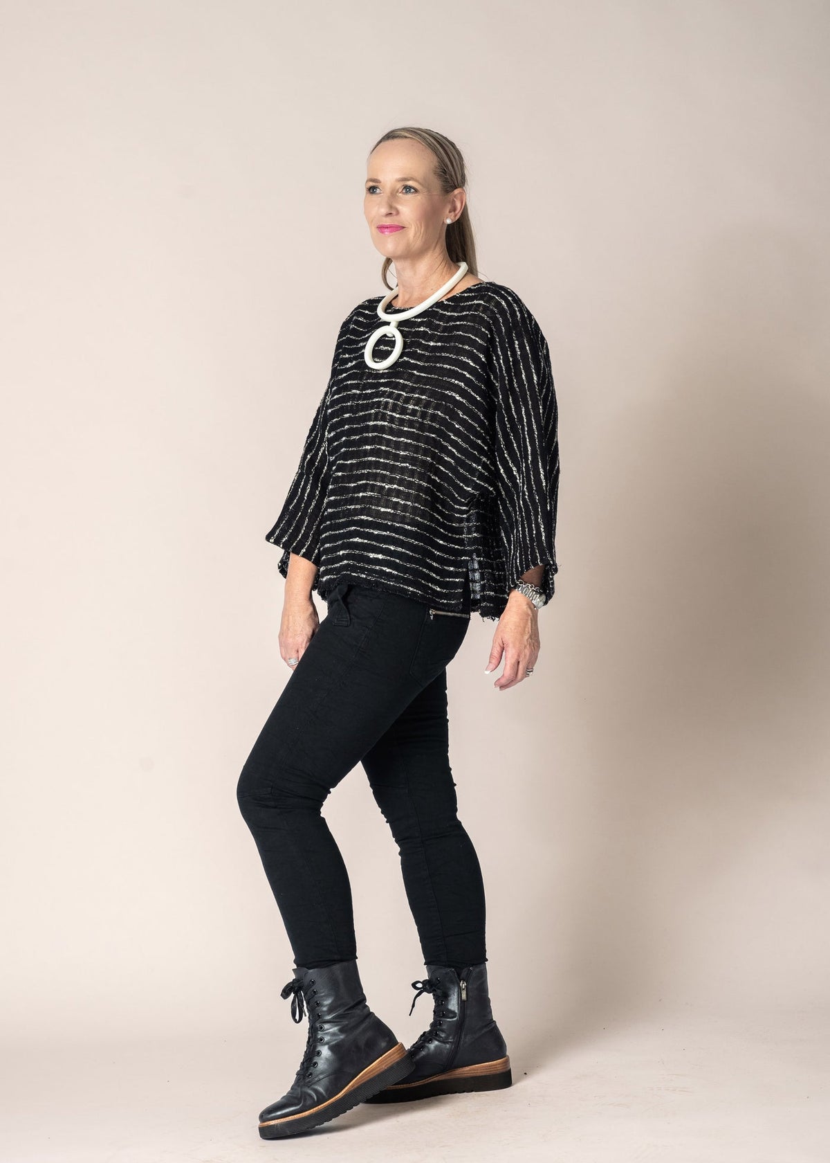 Imagine Fashion - ‘Naida’ Linen Top - Onyx - LAST ONE - Size S