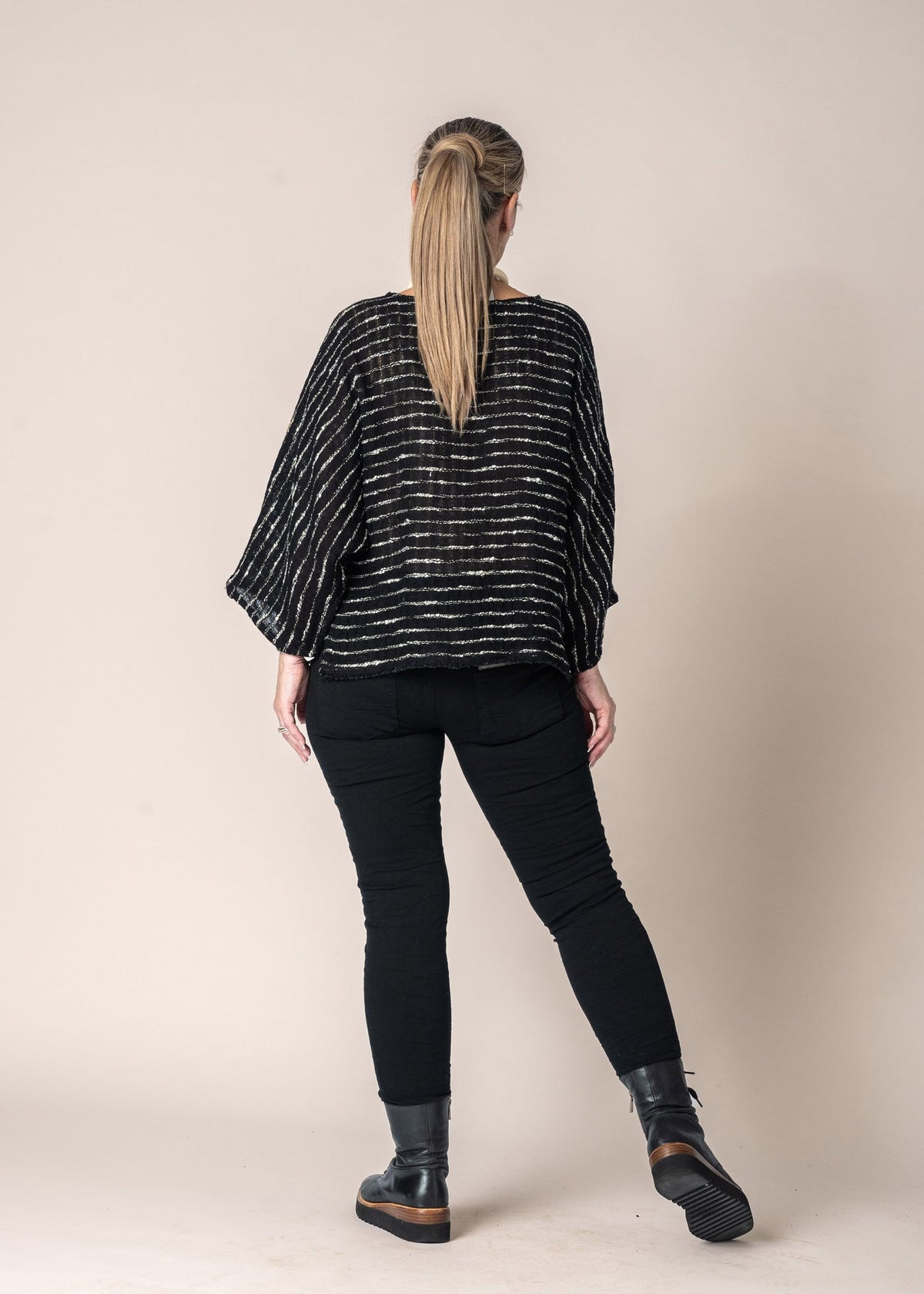 Imagine Fashion - ‘Naida’ Linen Top - Onyx - LAST ONE - Size S
