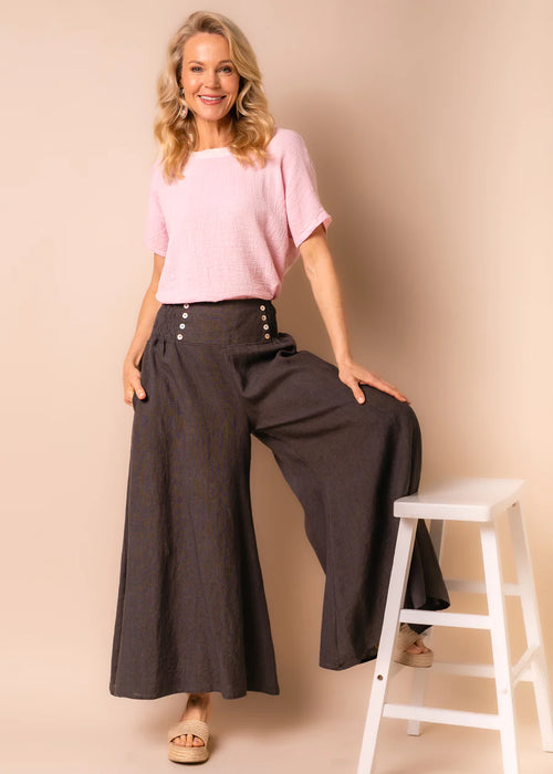 Imagine Fashion ‘Hayden’ Linen Pants - Granite - Size M/L