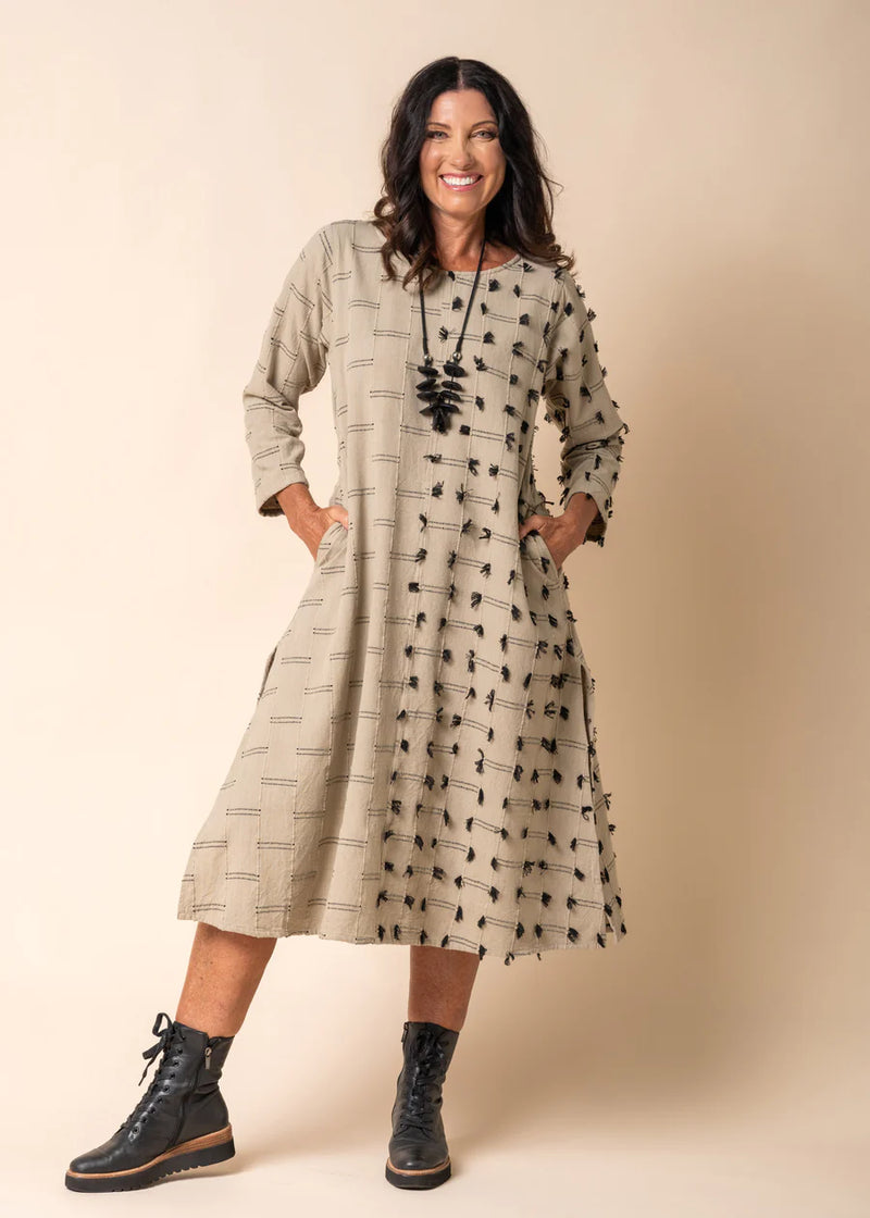 Imagine Fashion ‘Luella’ Cotton Dress - Latte