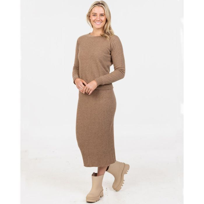 Paihamu Merino Possum Ribbed Skirt - Various Colours