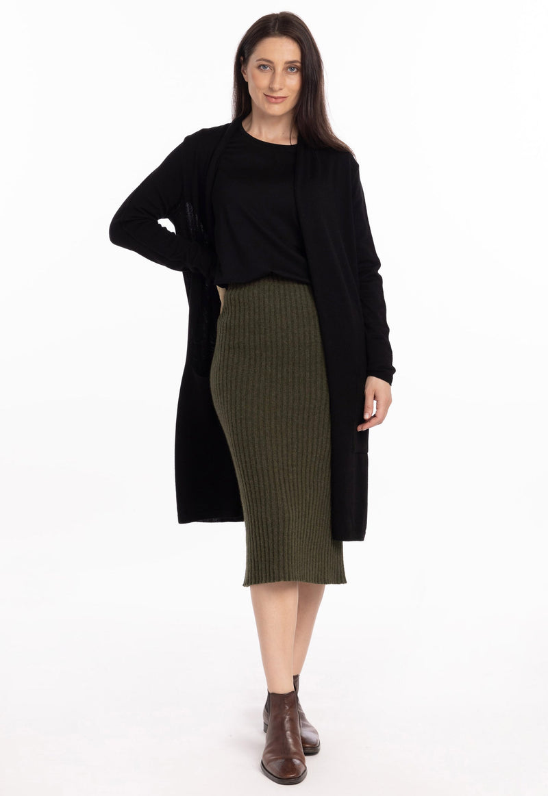 Paihamu Merino Possum Ribbed Skirt - Various Colours