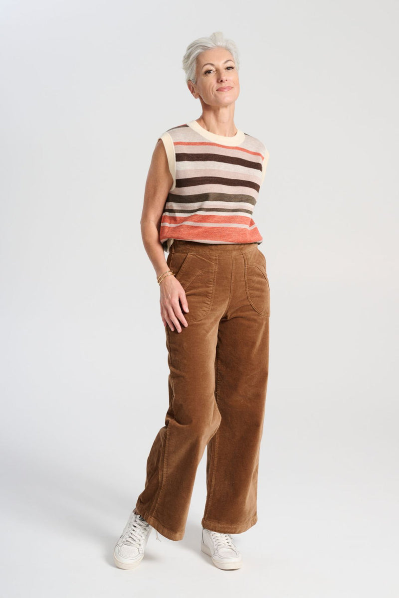 Olga De Polga ‘Peggy Paris’ Long Pants Soft Velvet - Cafe