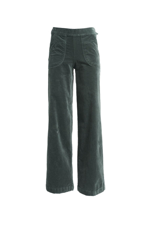 Olga De Polga ‘Peggy Paris’ Long Pants Soft Velvet - Forest Green