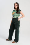 Olga De Polga ‘Peggy Paris’ Long Pants Soft Velvet - Forest Green