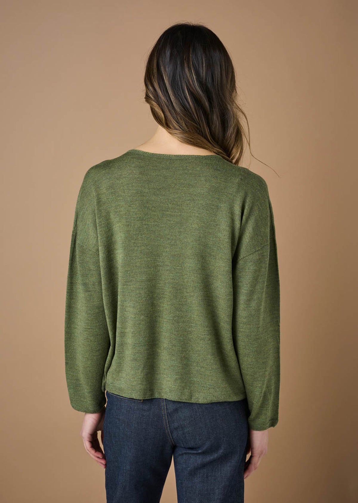 UIMI ‘Adele’ Jersey Crew Boxy Australian Merino Jumper - Liquorice