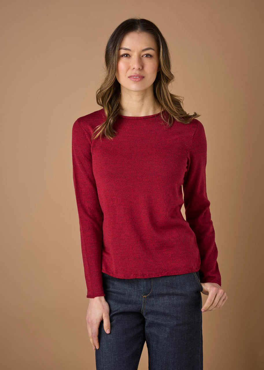 UIMI - ‘Phoebe’ Fine Jersey Crew Top - Ruby