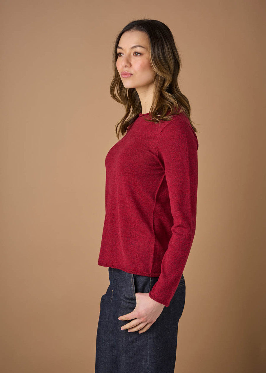 UIMI - ‘Phoebe’ Fine Jersey Crew Top - Ruby