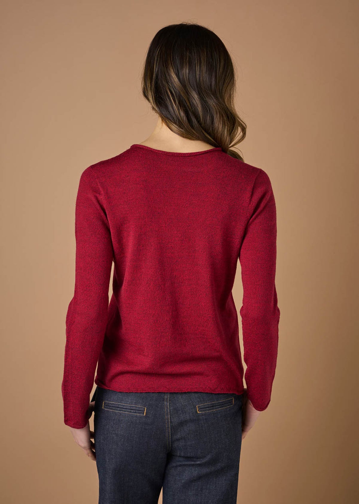 UIMI - ‘Phoebe’ Fine Jersey Crew Top - Ruby