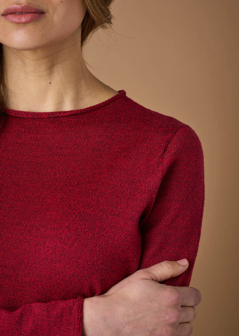 UIMI - ‘Phoebe’ Fine Jersey Crew Top - Ruby