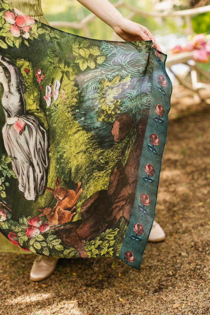 Market Of Stars - The Daydreamer - Scarf - Beauty, Florals & Rabbits
