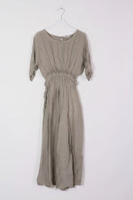 Italian Linen Dress With 3/4 Sleeves and Waist Elastic - Various Colours