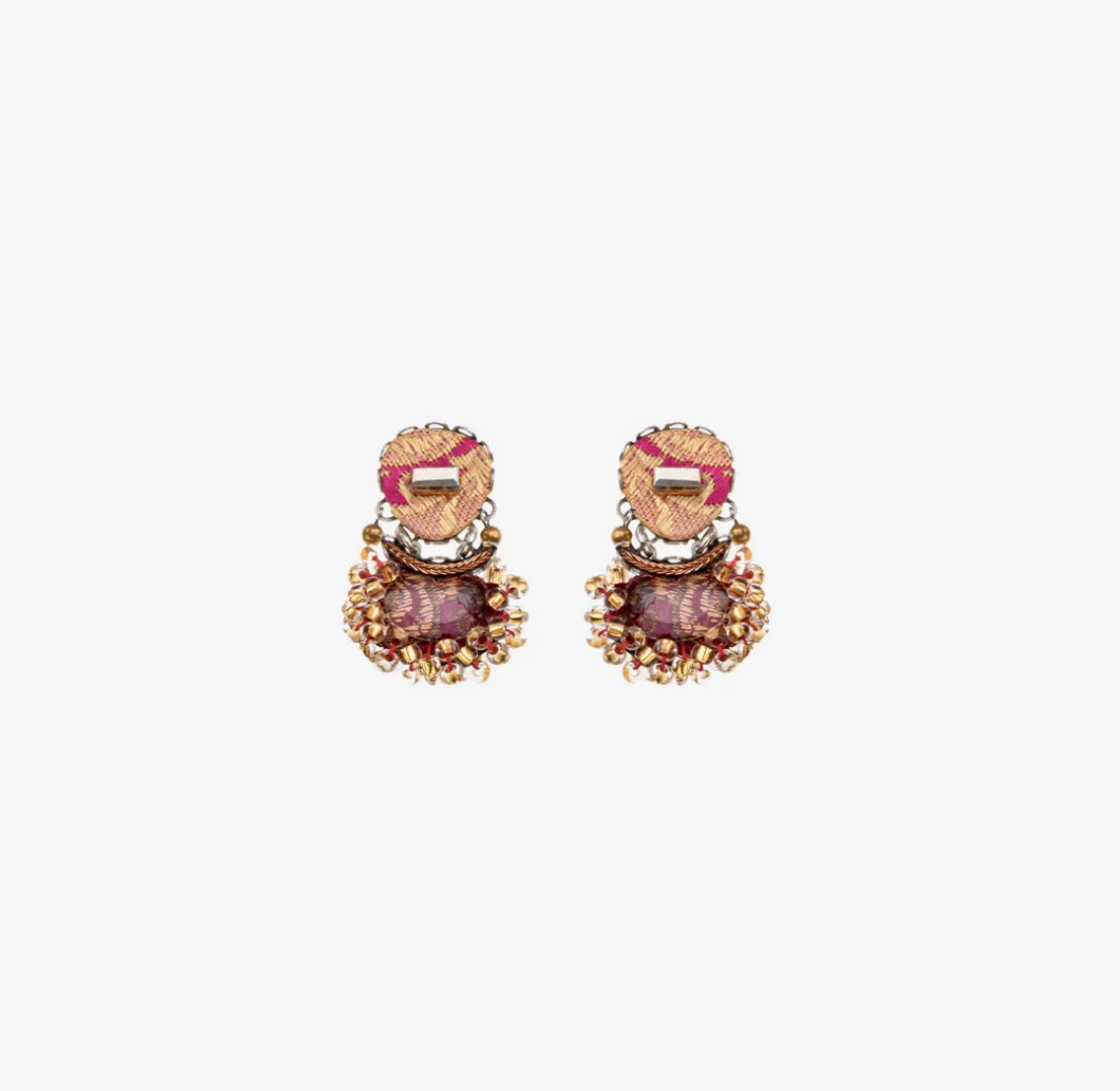 AYALA BAR - Beaded Earrings - Plum Wine Petaline