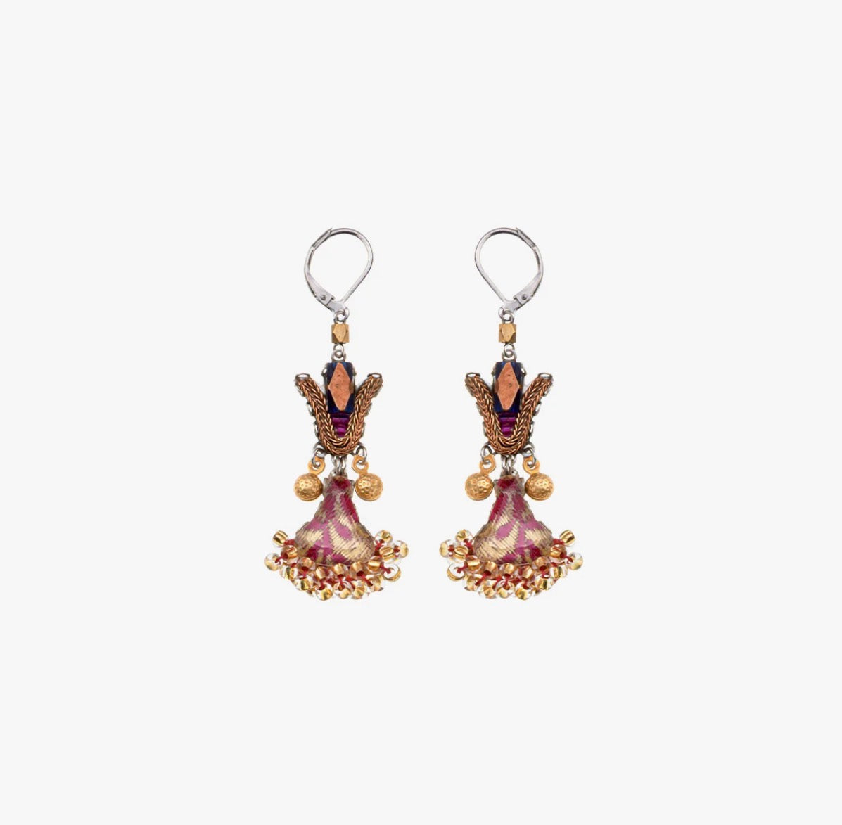 AYALA BAR - Beaded Earrings - Plum Wine Lirio