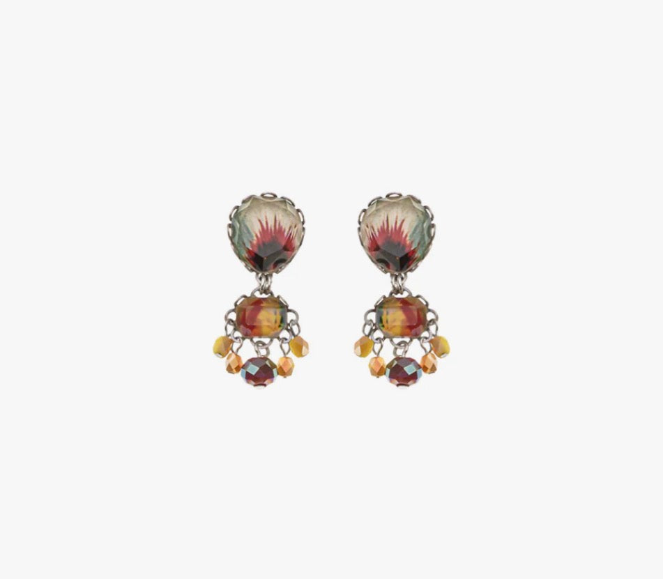 AYALABAR - Small Colorful Glass Earrings - Sunflower Surprise Bri
