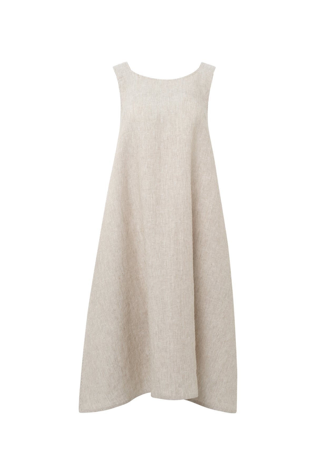 Eva’s Sunday - Eliza - European Linen Dress - Acorn Stripe