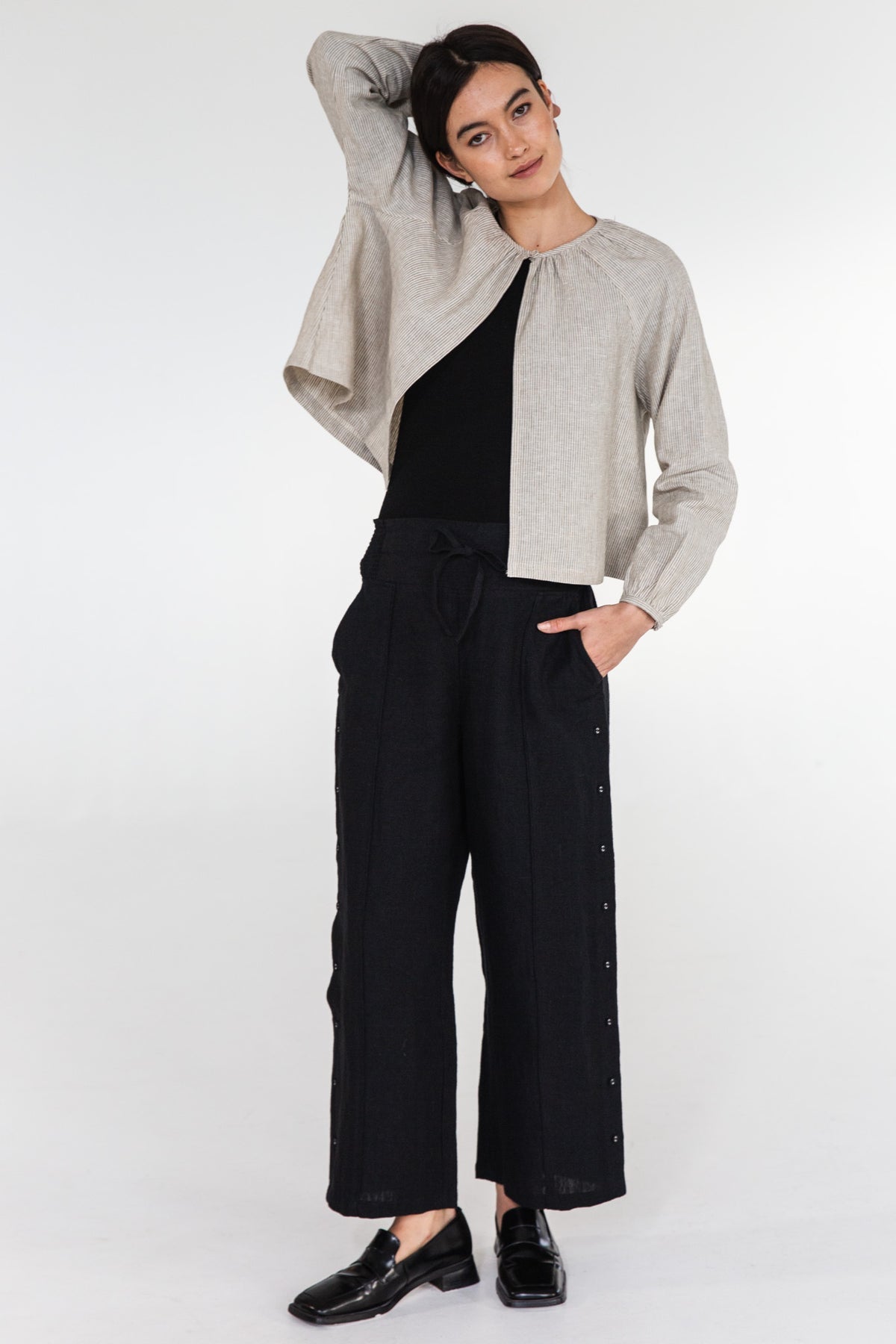 Eva’s Sunday - Jemima European Linen Pant - Black