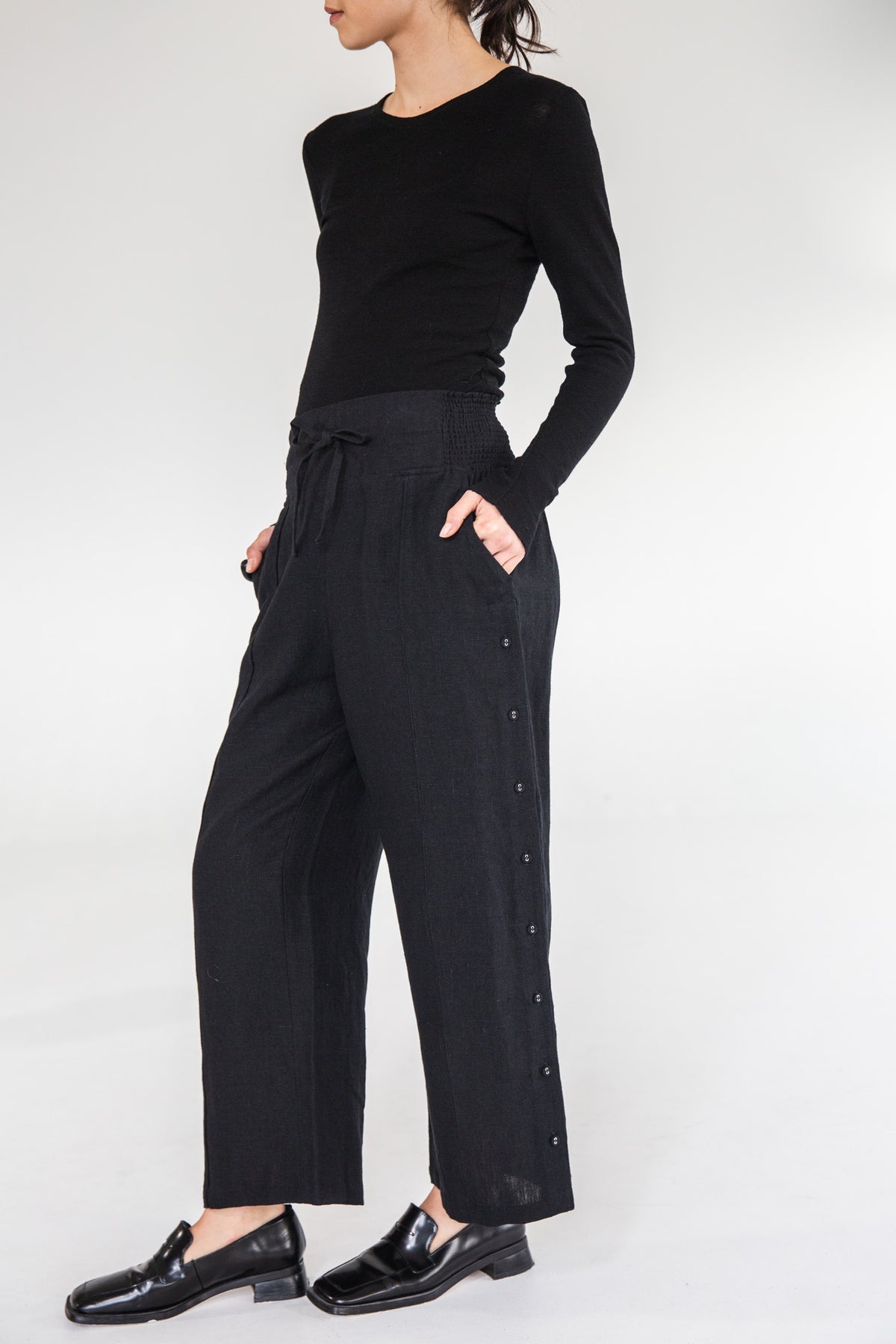 Eva’s Sunday - Jemima European Linen Pant - Black