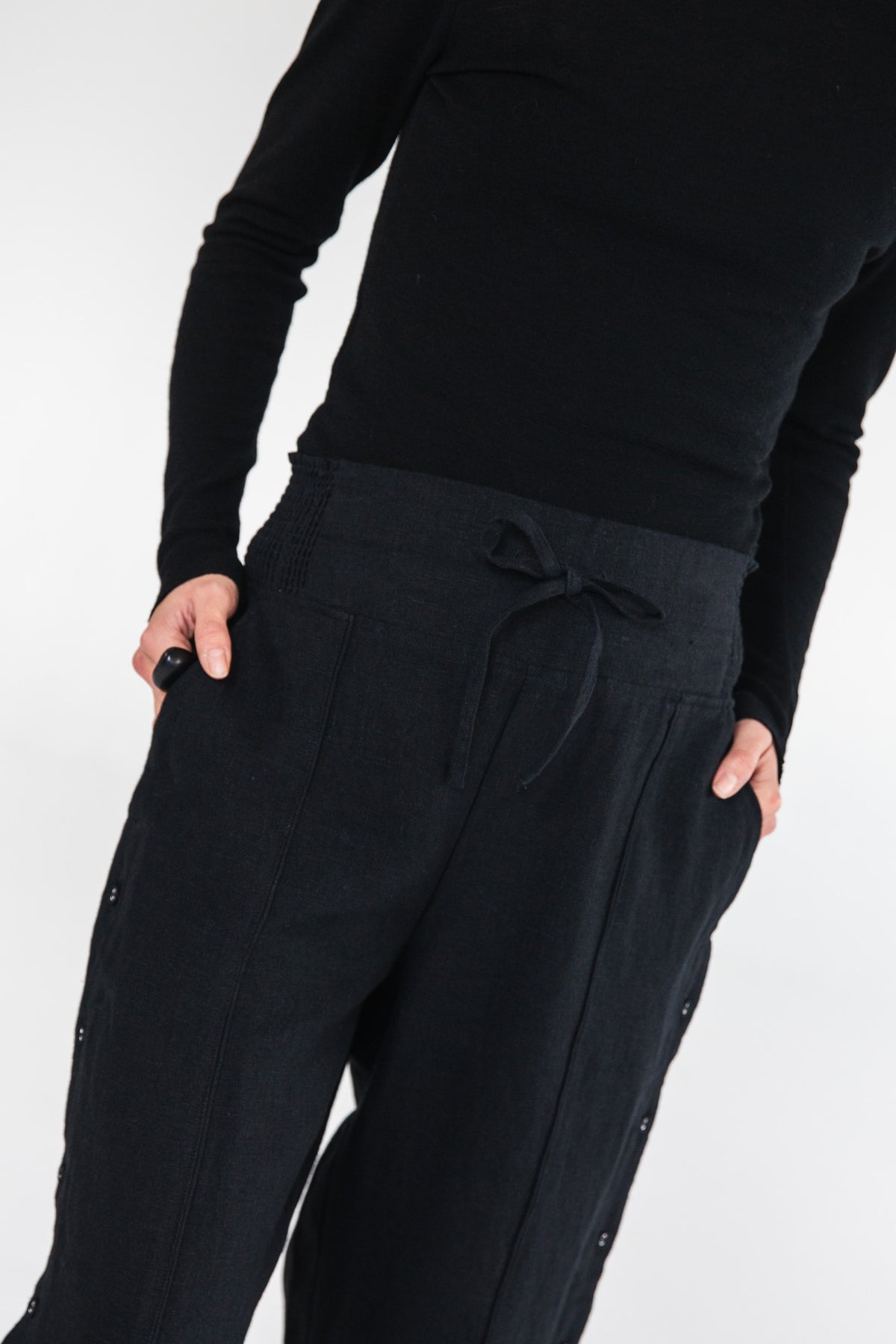 Eva’s Sunday - Jemima European Linen Pant - Black