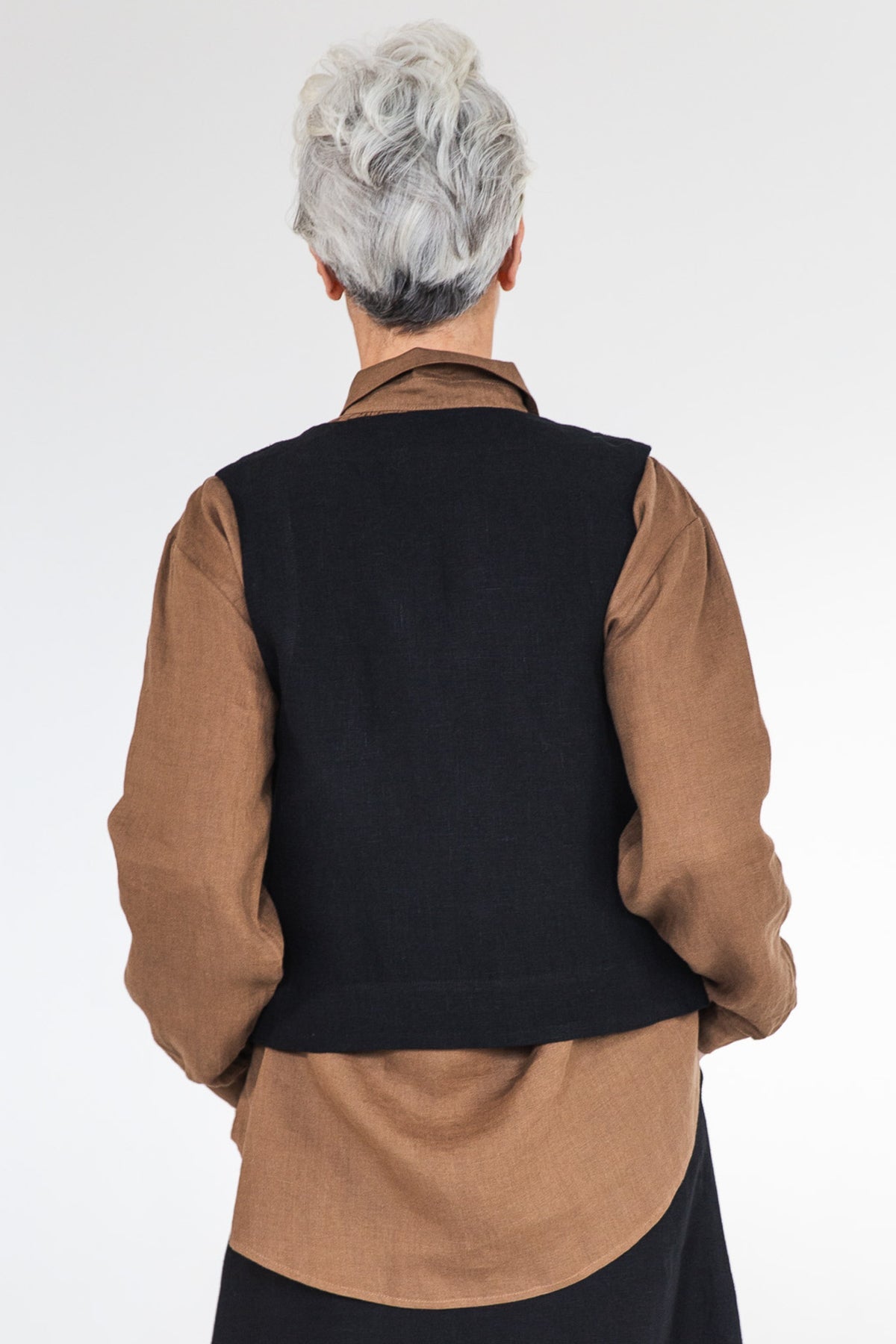 Eva’s Sunday - Shelby - European Linen Vest Jacket - Black