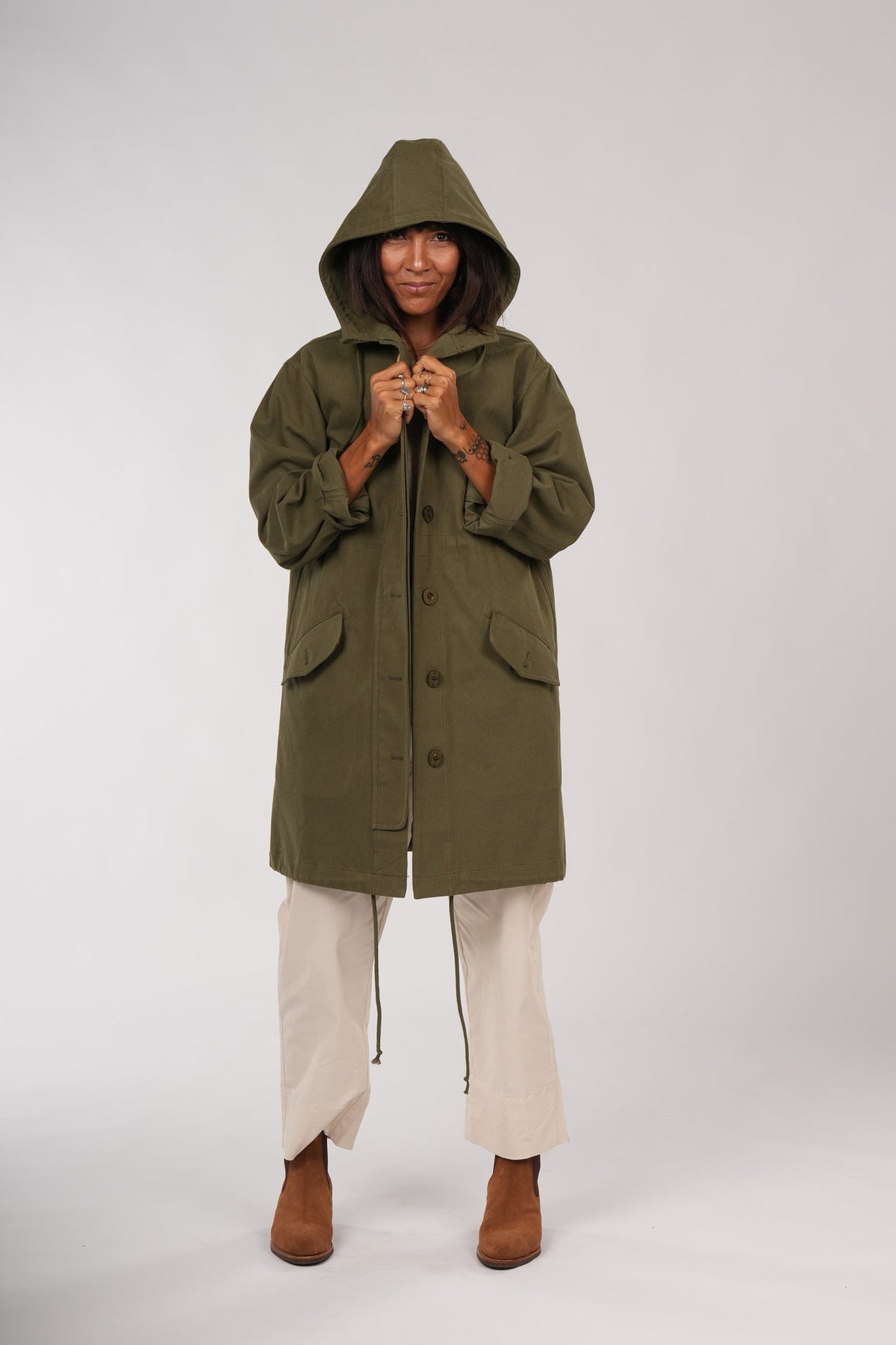 Montaigne - Isobel - Cotton Drill Anorak Parka OverCoat