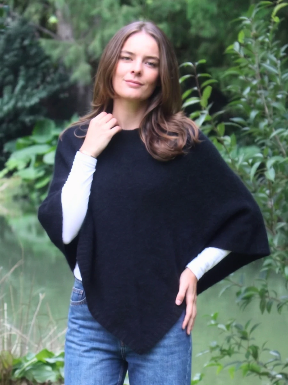 Lothlorian New Zealand Possum & Merino Plain Poncho - Various Colours