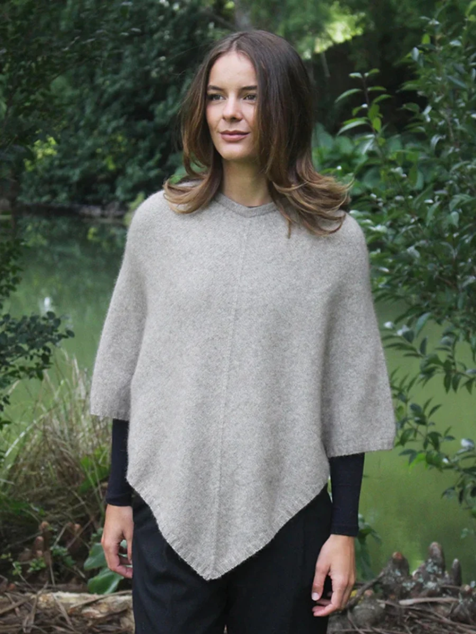 Lothlorian New Zealand Possum & Merino Plain Poncho - Various Colours