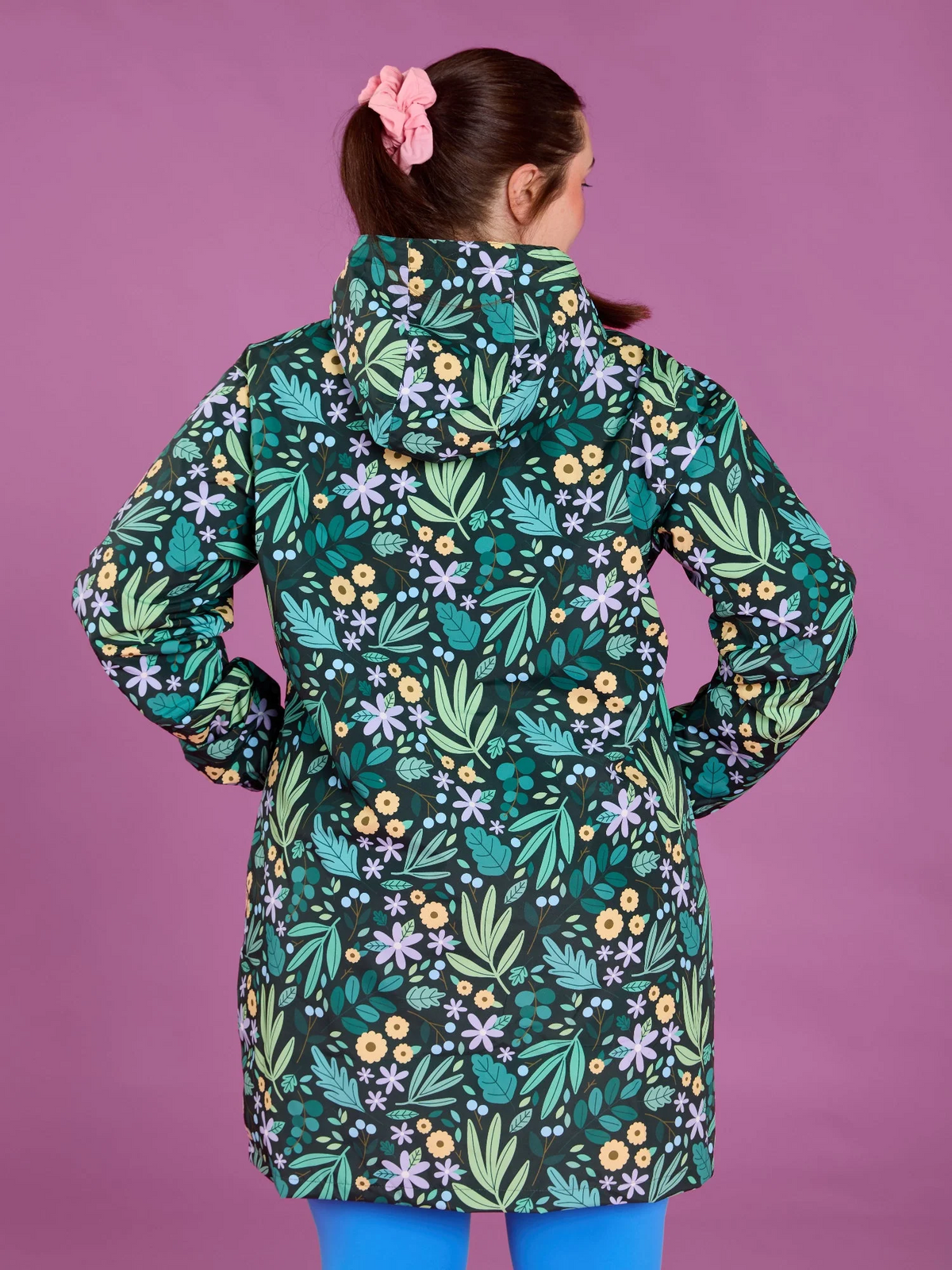 Mama Movement - Longline Raincoat - Leaves & Blooms