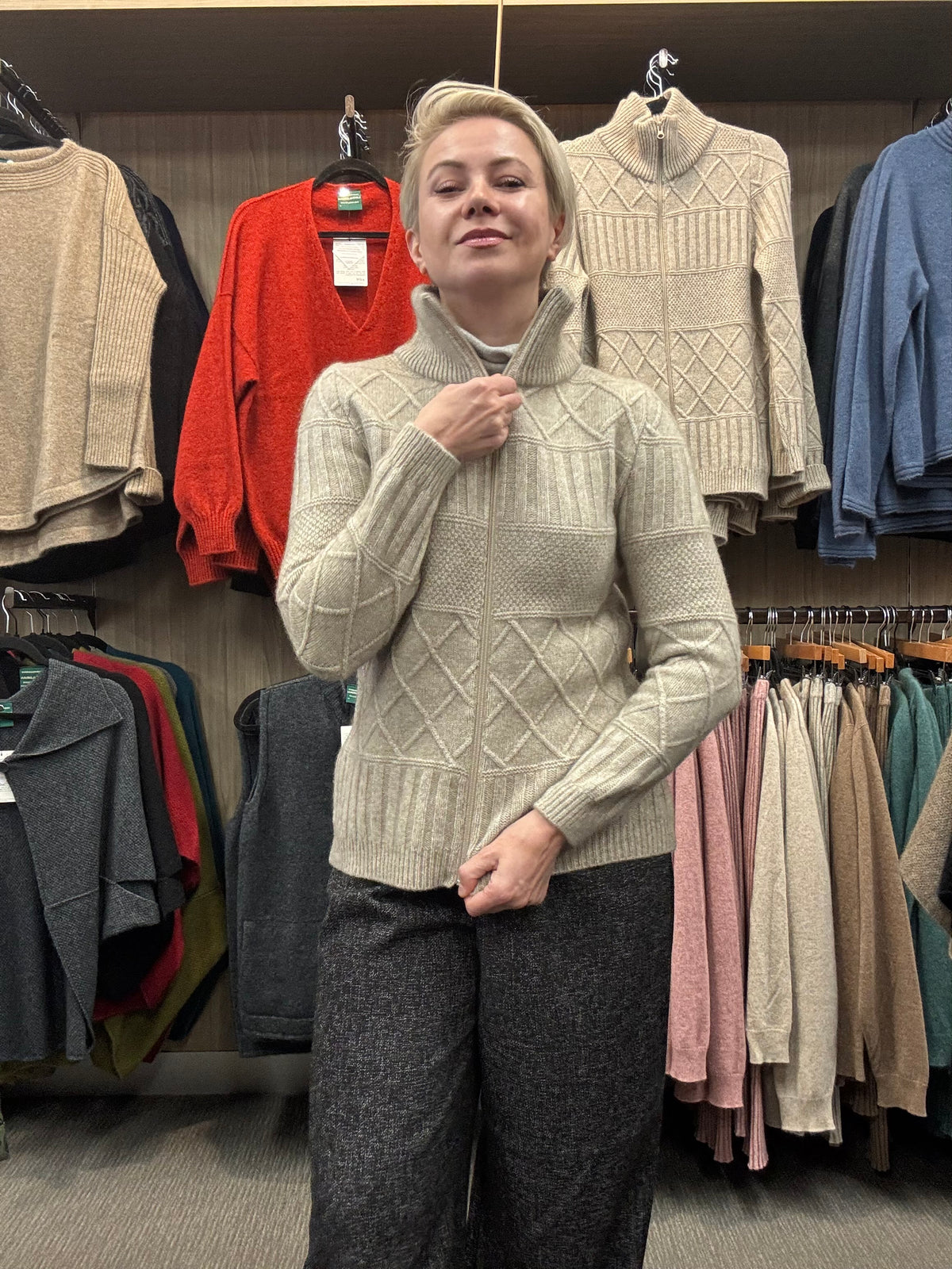 Paihamu ‘Cross Stitch’ Merino Possum Jacket - Various Colours