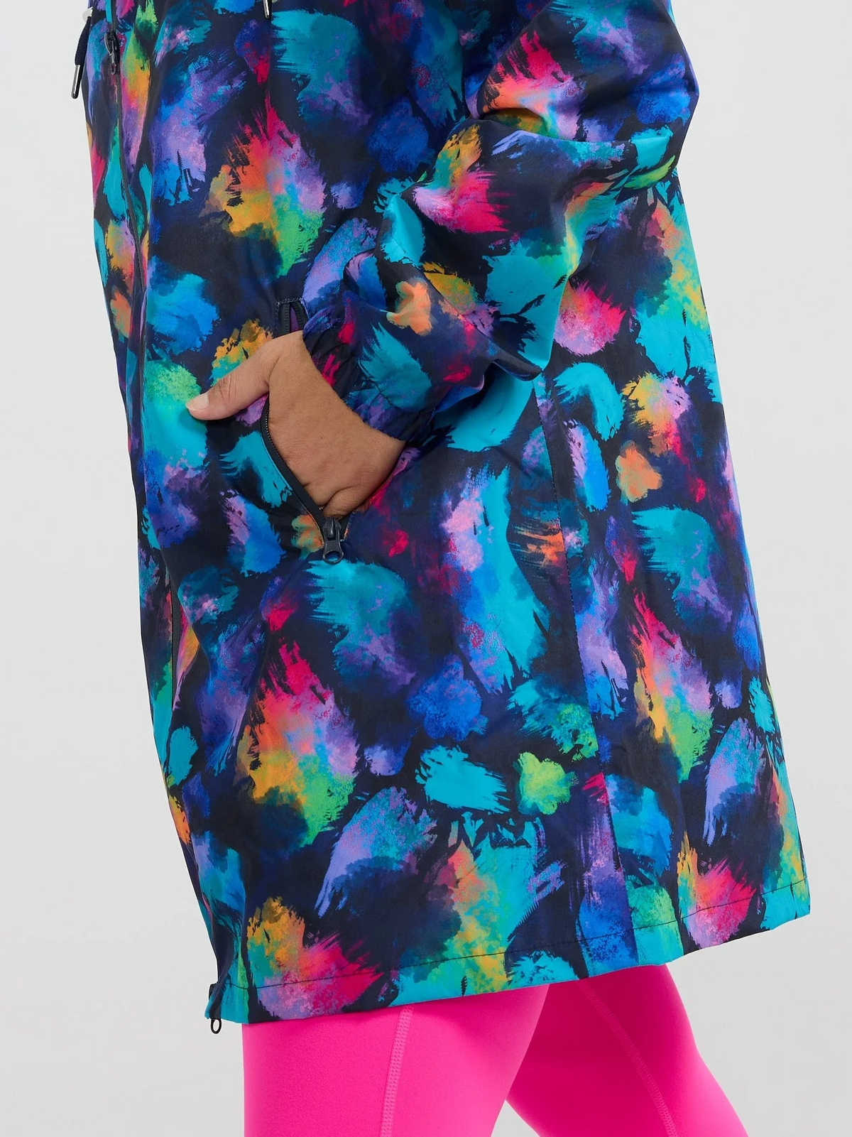 Mama Movement -  Longline Raincoat - Rainbow Splatter