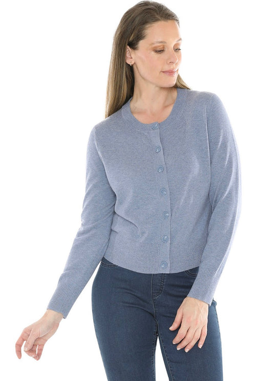 JUMP Clothing Womens Button Through Cardi - Seaside Marl