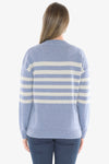JUMP Clothing Stripe Cable Pullover - Seaside Mist