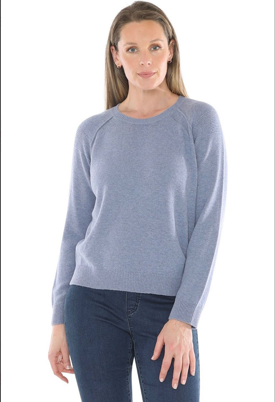 JUMP Clothing Detail Reglan Pullover - Seaside Marl - LAST - Size S