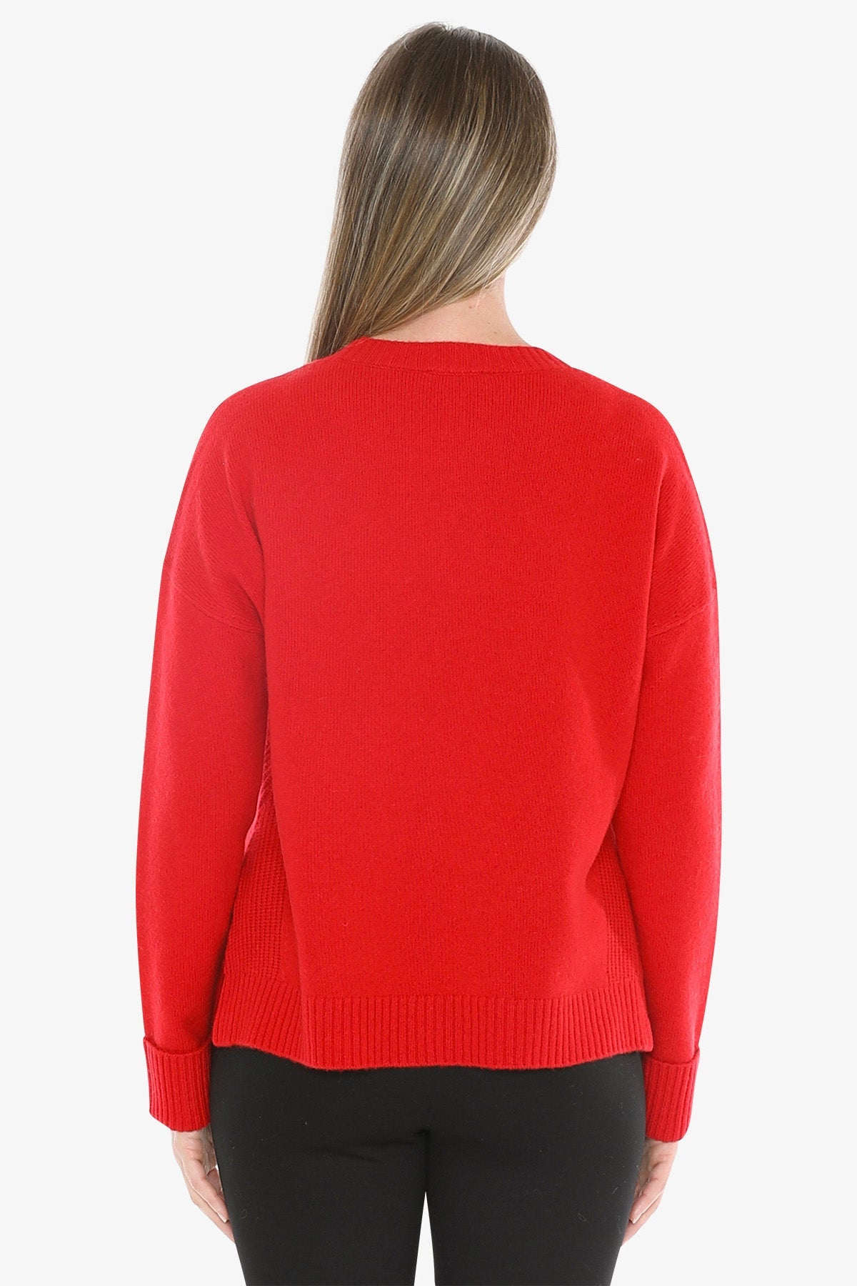 JUMP Clothing SideDetail Crew Pullover - Cherry