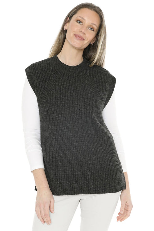 JUMP Clothing Womens Shaker Stitch Vest - Charcoal