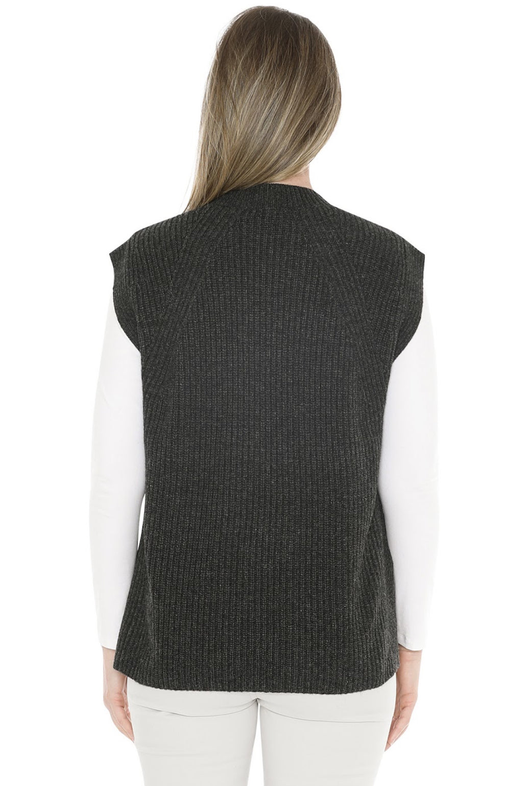 JUMP Clothing Womens Shaker Stitch Vest - Charcoal