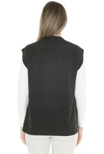 JUMP Clothing Womens Shaker Stitch Vest - Charcoal