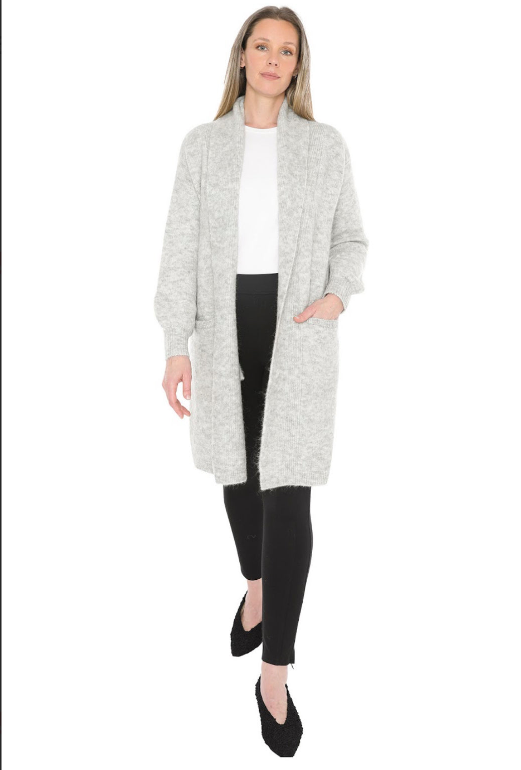 JMP Clothing Luxe Long Cardigan - Silver