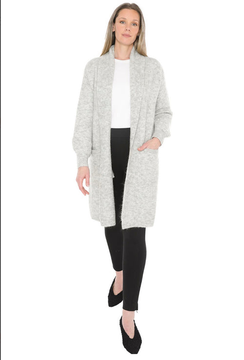 JMP Clothing Luxe Long Cardigan - Silver