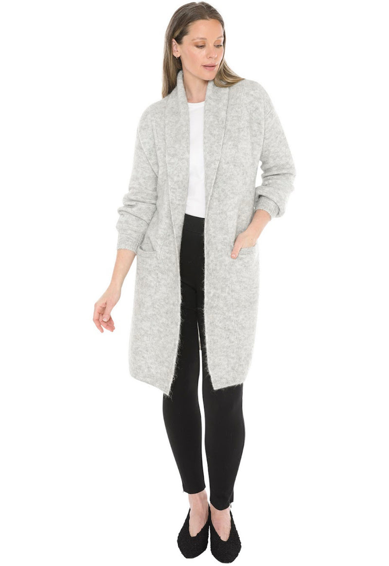 JMP Clothing Luxe Long Cardigan - Silver