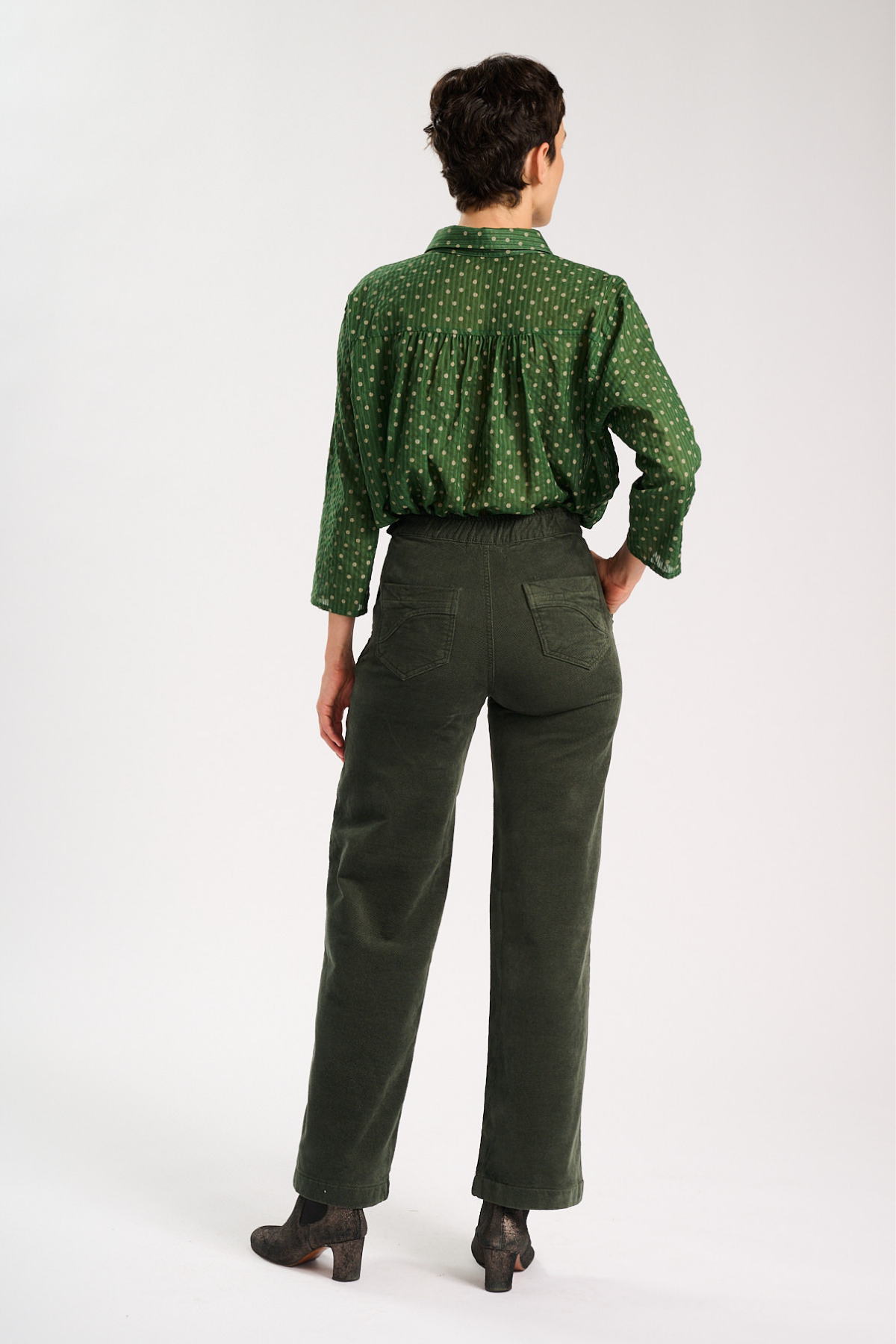 Olga De Polga - Peggy Sue - Long Pants Velvet Corduroy - Forest Green